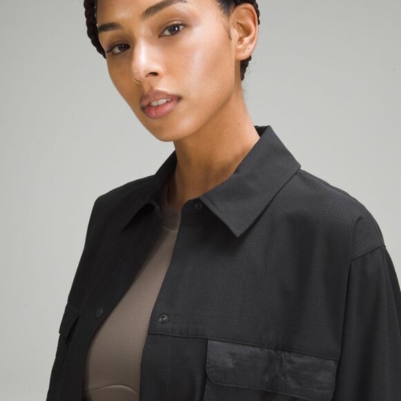 WovenAir Hiking Overshirt In Black - Picture 6 of 13